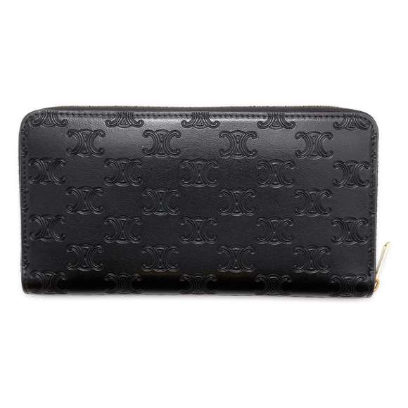 Celine Long Wallet Triomphe Leather Black - Picture 3 of 14